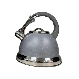 Чайник на 3,5 л со свистком и гранитным покрытием HR704-5 серый (4389/1)