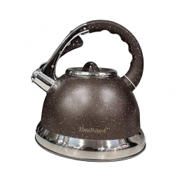 Чайник на 3,5 л со свистком и гранитным покрытием HR704-5 кофейный (4389/1)