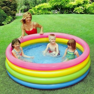 Бассейн Intex 56441 Радуга размером 168*45 см, от 3 лет, 4 кольца, объем 780 л (IGR24)