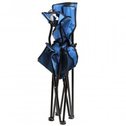Туристичний складний стілець зі спинкою Павук до 150 кг у чохлі, темно-синій