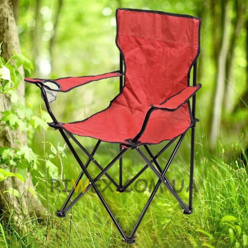 Туристический складной стул со спинкой Паук до 150 кг в чехле, Красный