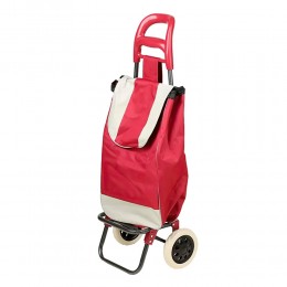 Хозяйственная сумка-тележка кравчучка на колесиках, красная 95 см (НА-600)