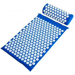 Акупунктурный массажный коврик + подушка для всего тела, синий