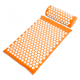 Акупунктурный массажный коврик + подушка для всего тела, оранжевый