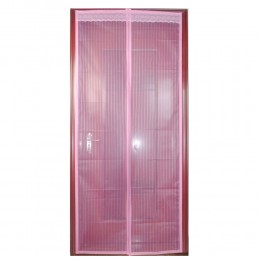 Дверная антимоскитная сетка-штора Magic Mesh на магнитах от комаров 210х100, Розовая