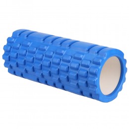 Масажний спортивний валик для йоги та масажу спини Grid Roller 33х14 см, Синій