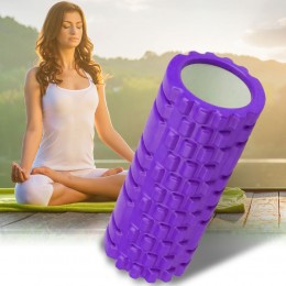 Масажний спортивний валик для йоги та масажу спини Grid Roller 33х14 см, Фіолетовий