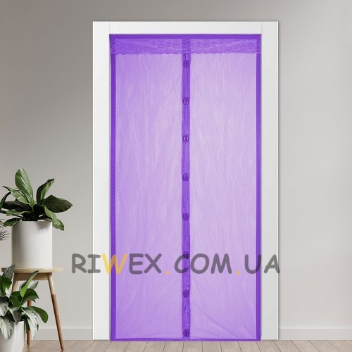 Дверна антимоскітна сітка-штора Magic Mesh на магнітах від комарів 210х100, Фіолетовий