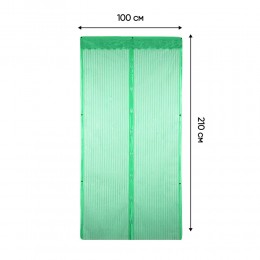 Дверная антимоскитная сетка-штора Magic Mesh на магнитах от комаров 210х100, Зеленый