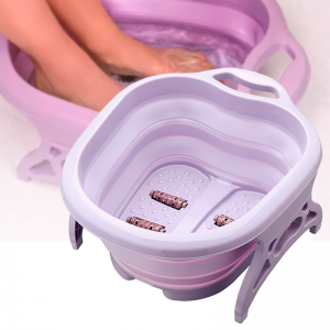 Массажная складная ванночка для ног, фиолетовая Массажная складная ванночка для ног, фиолетовая