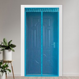 Дверная антимоскитная сетка-штора Magic Mesh на магнитах от комаров 210х100, Синий