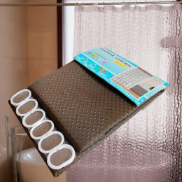 Силіконова 3D штора для ванної 180х180 см коричнева