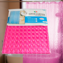 Силіконова 3D штора для ванної 180х180 см рожева
