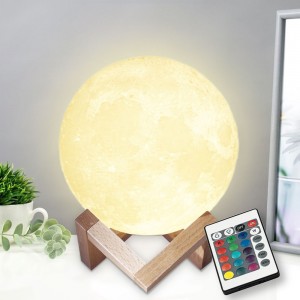 Ночник Moon Light 3D RGB с пультом д/у и аккумулятором,15 см (205)