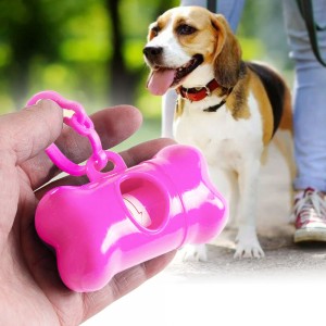 Диспенсер с пакетами PetDog DG-19 для уборки за животными, Розовый