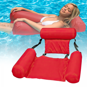 Надувний складний матрац для басейну Inflatable Floating Bed Червоний (205)