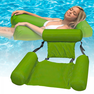 Надувной складной матрас для бассейна Inflatable Floating Bed Зеленый (205)