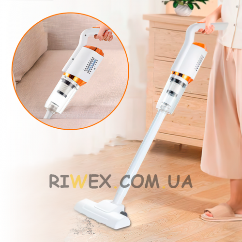 Пилосос вертикальний бездротовий Yangzi 2 в 1 Wireless vacuum cleaner, 3 насадки, Білий