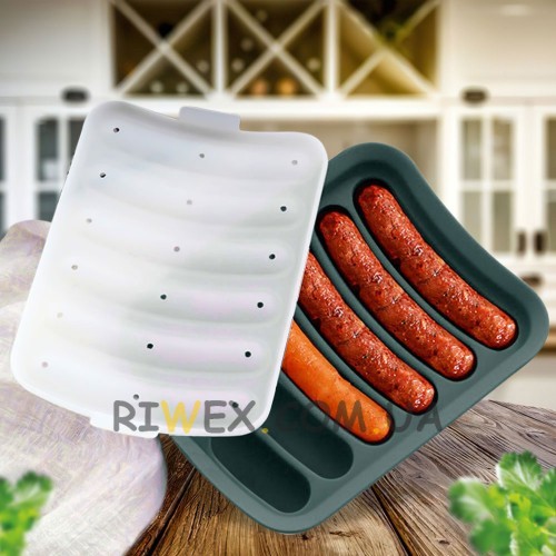 Силіконова форма для сосисок ковбасок Sausage Silicone Mold, Темно-зелений