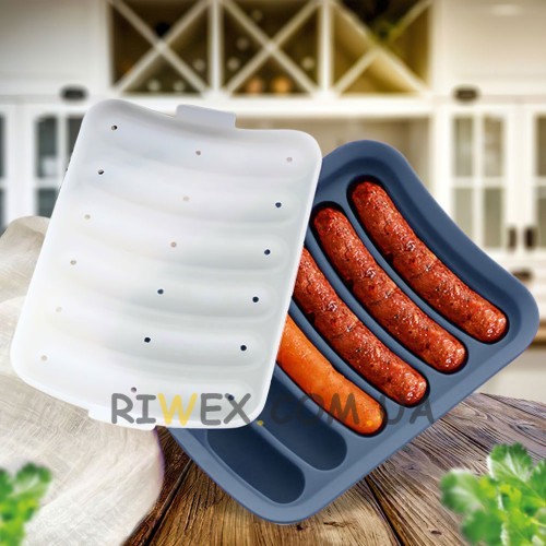 Силіконова форма для сосисок ковбасок Sausage Silicone Mold, Синя