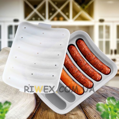 Силіконова форма для сосисок ковбасок Sausage Silicone Mold, Білий