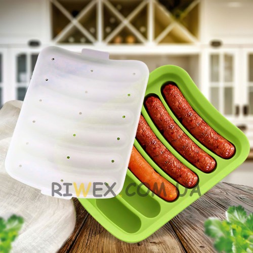 Силиконовая форма для колбасных сосисок Sausage Silicone Mold, Салатовый