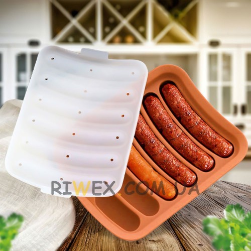 Силиконовая форма для колбасных сосисок Sausage Silicone Mold, Оранжевый