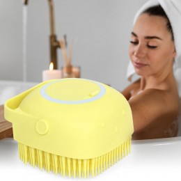 Силиконовая массажная мочалка Silicone Massage Bath Brush, Желтая