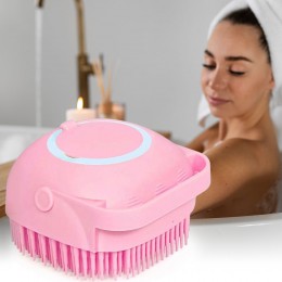 Силіконова масажна мочалка Silicone Massage Bath Brush, Рожева