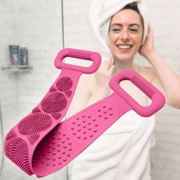 Силіконова мочалка-масажер для тіла Silicon Bath Towel, Рожевий