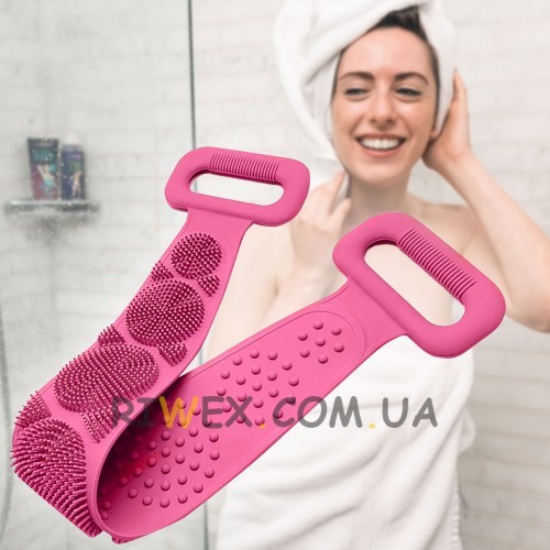 Силиконовая мочалка-массажер для тела Silicon Bath Towel, Розовый