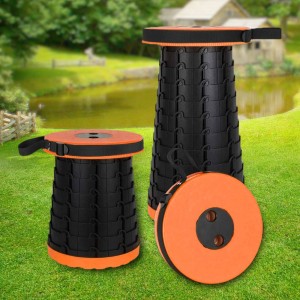 Раскладной телескопический стул для отдыха Folding stool, Оранжевый