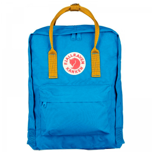 Міський рюкзак Fjallraven Kanken Classic синій з жовтими ручками (212)