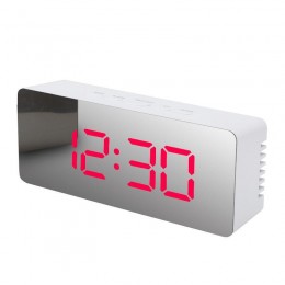 Годинник настільний Mirror Led Clock EL-615-1 на батарейках в мінімалістичному стилі, Червоний