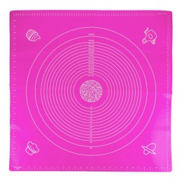 Силіконовий кондитерський килимок для розкочування тіста 70х70см, Рожевий (237)