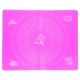 Силіконовий кондитерський килимок для розкочування тіста 50х70см, Рожевий (237)