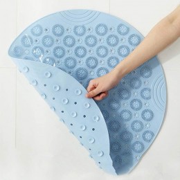 Круглий нековзний килимок Massage foot rad для душу 37 см, Блакитний (205)