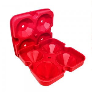 Силіконова форма для льоду CUMENSS 3D Діамант, Червоний
