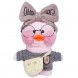 Мягкая плюшевая игрушка утка Lalafanfan с одеждой и очками 30 см, Розовый