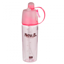 Велосипедная спортивная бутылка 600 мл с распылителем New.B розовая (EL-078-2)