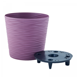 Интерьерный вазон для цветов "Фьюжн" с вставкой низкий 12х11 см, фиолетовый (DRK) Интерьерный вазон для цветов "Фьюжн" с вставкой низкий 12х11 см, фиолетовый (DRK)