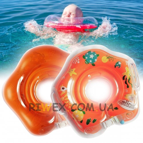 Круг детский на шею для купания MS 0128, Оранжевый (I24)
