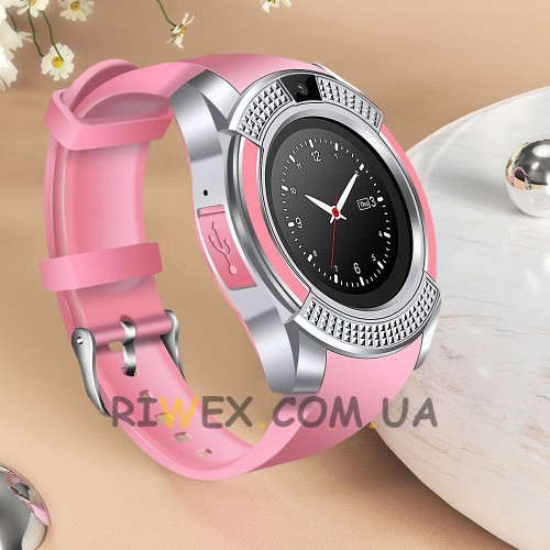 Розумний смарт-годинник Smart Watch V8, Рожевий