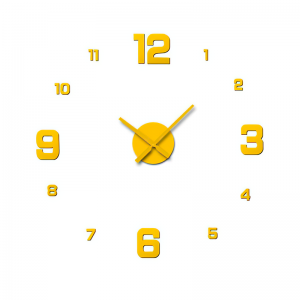 Настінні кварцові 3D годинники з арабськими цифрами DIY Clock NEW золоті