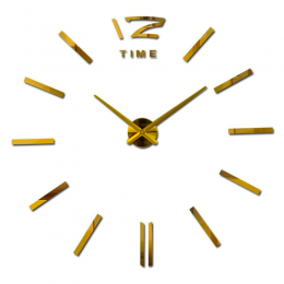 Настенные кварцевые 3D часы XZ127/ZH003 без цифр DIY Clock NEW золотые