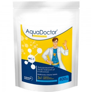 Повільнорозчинний дезинфікуючий препарат 3в1 AquaDoctor MC-T, 0,4 кг (LM)