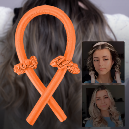 Гибкое бигуди, шелковая лента для завивки волос без нагрева (оранжевый цвет)
