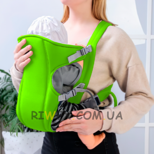 Слинг-рюкзак сумка кенгуру для переноски ребенка Baby Carriers салатовый