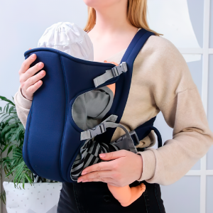 Слинг-рюкзак сумка кенгуру для переноски ребенка Baby Carriers темно-синий