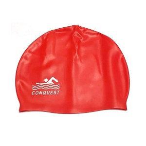 Силиконовая плавательная шапочка Conquest, Красный